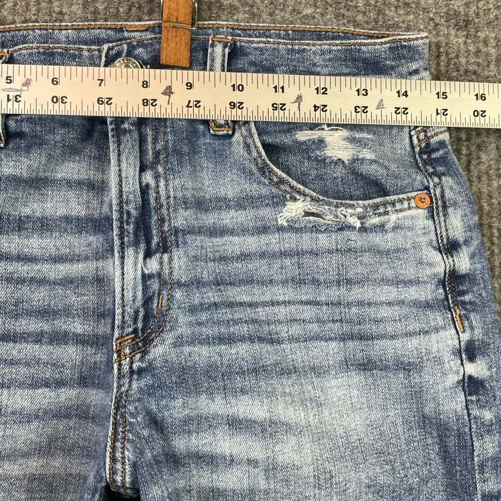 American Eagle Denim Shorts Lot Women 6 Blue Baggy Bermuda Distressed Cutoff 2pk